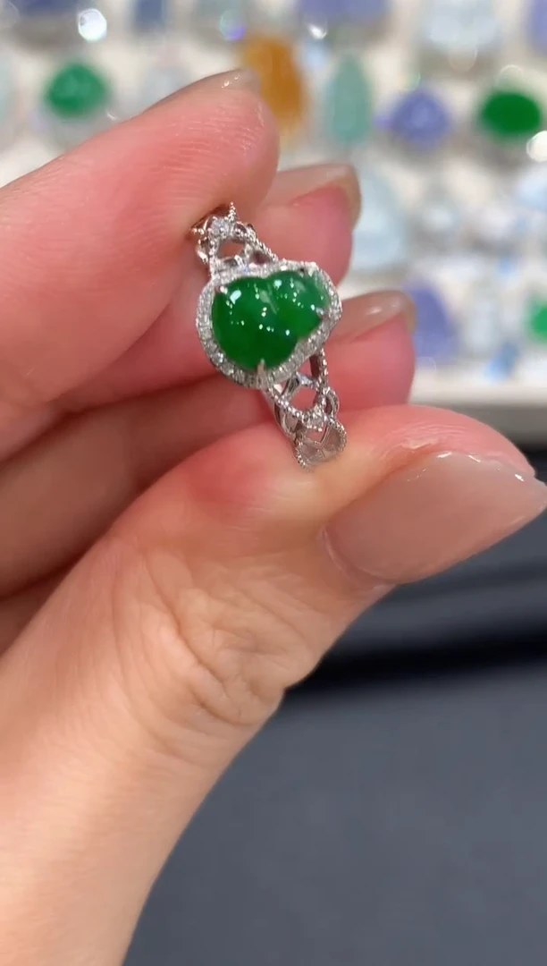 18K金镶嵌戒指翡翠a88多样性一件发货