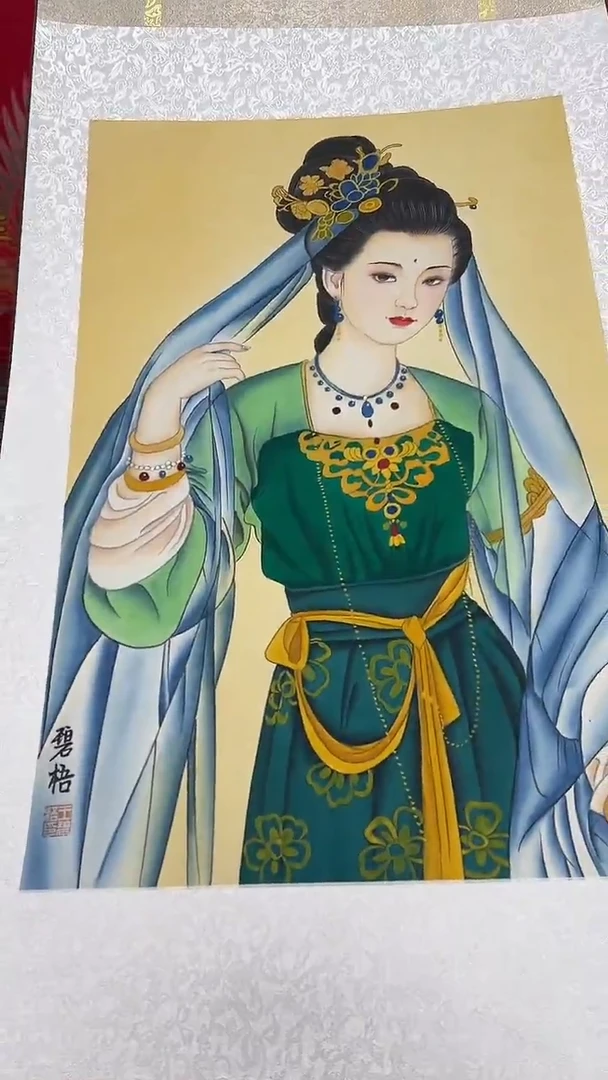 国画王碧梧绘画2.7pc绢本人物卷轴
