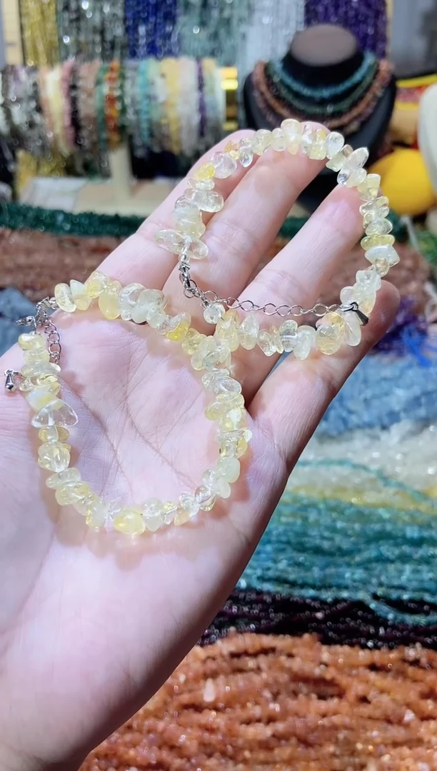 未镶嵌珠宝半成品水晶bbb黄水晶手链