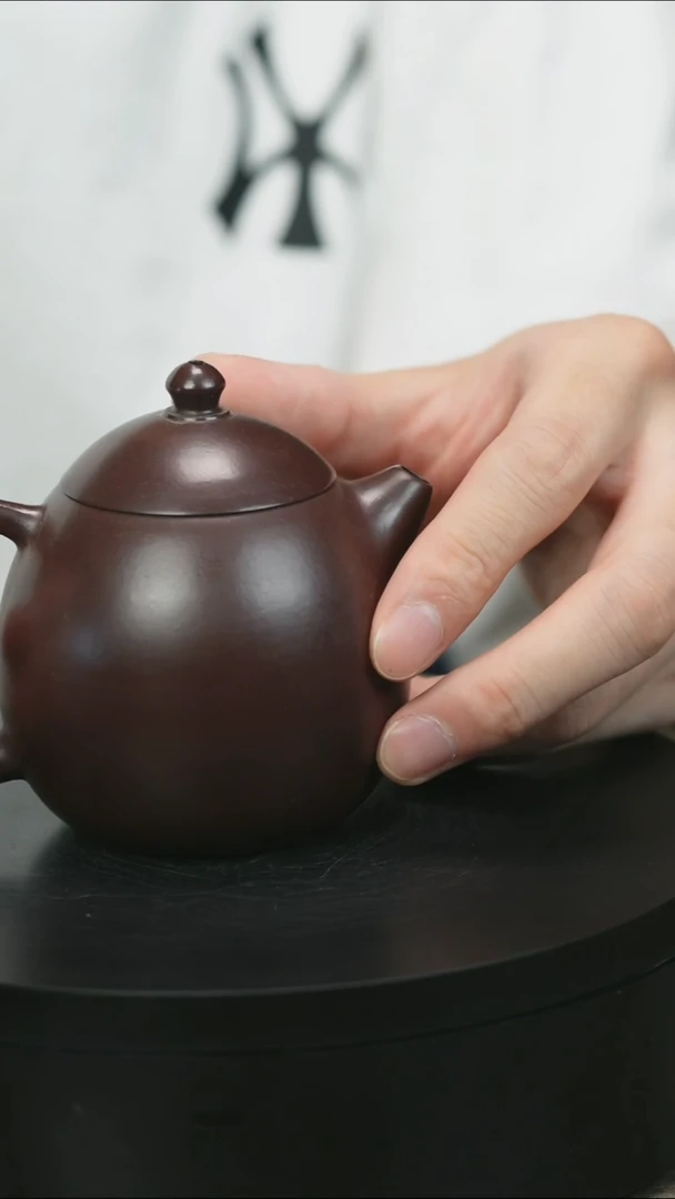 茶壶紫砂鹏*H1993陈春芬黑墩头光素龙蛋