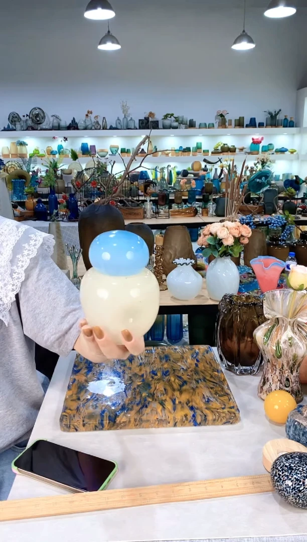 慕忆家手作琉璃花瓶一套帮帮