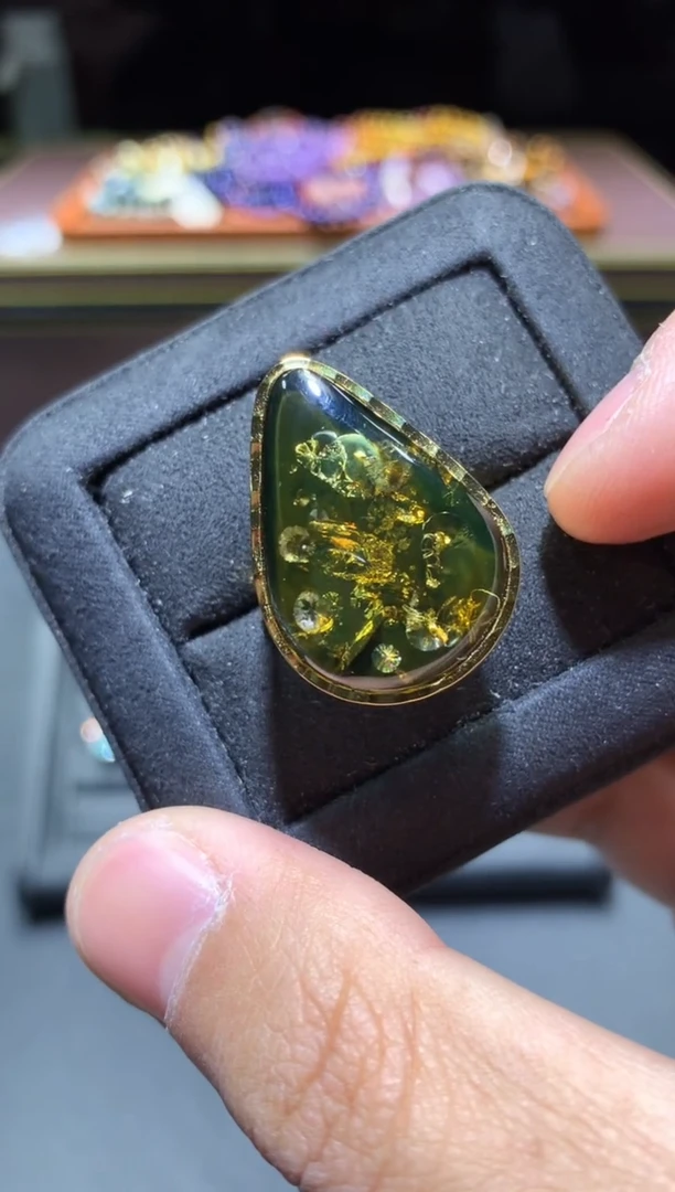 【闪购商品】琥珀戒指未镶嵌H70【所见即所得】