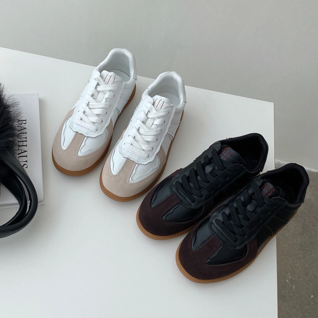 VEEFSHOW 618-61 夏季新款时尚百搭系带休闲鞋女鞋拼色平底通勤风