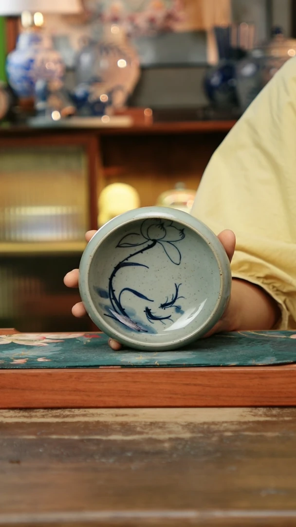 瓷片景德镇纯手工釉下彩精品茶具水杯