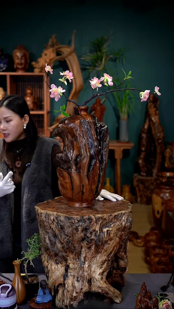 枣木雷击枣木随型花器