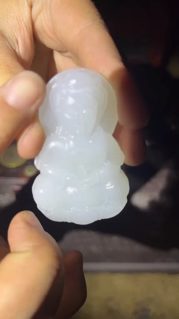 和田玉未镶嵌挂件白玉观音牌