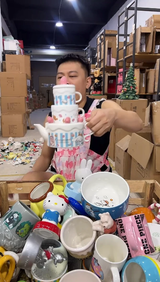 瓷片玉桂狗蛋糕茶壶套组
