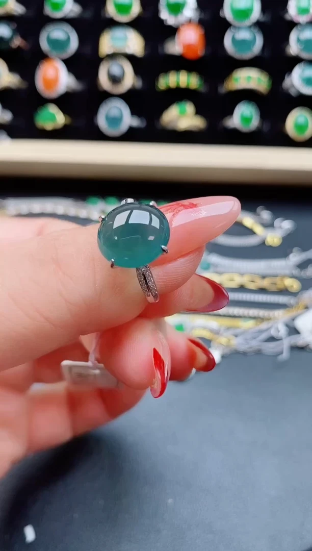 【闪购商品】翡翠戒指银S925镶嵌0568