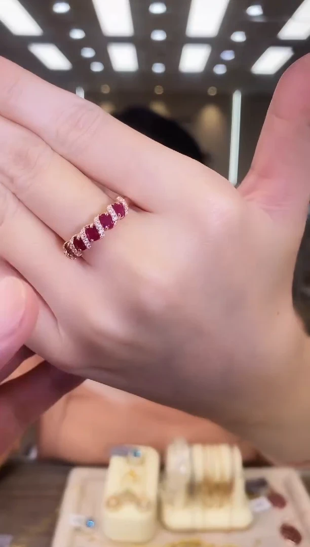 银S925镶嵌戒指红宝石09