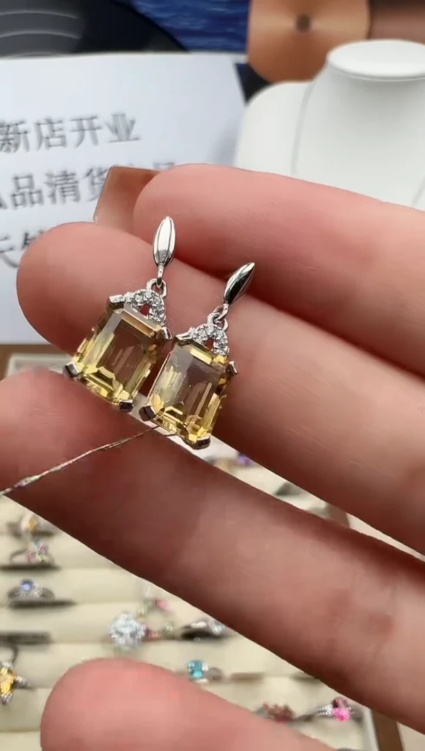 银S925镶嵌耳饰水晶1