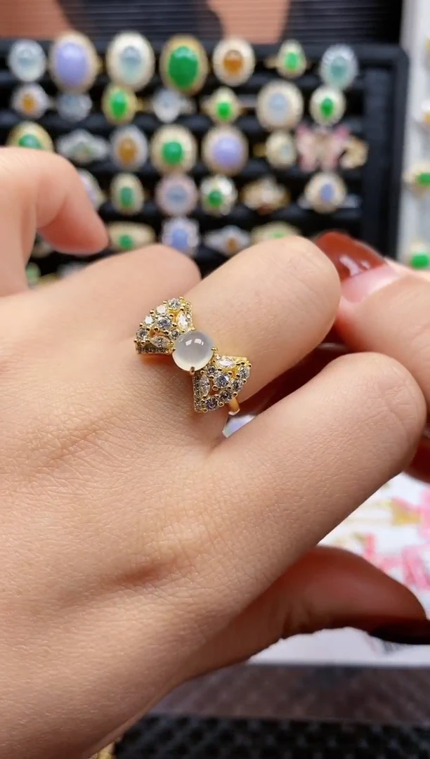 银S925镶嵌戒指翡翠321