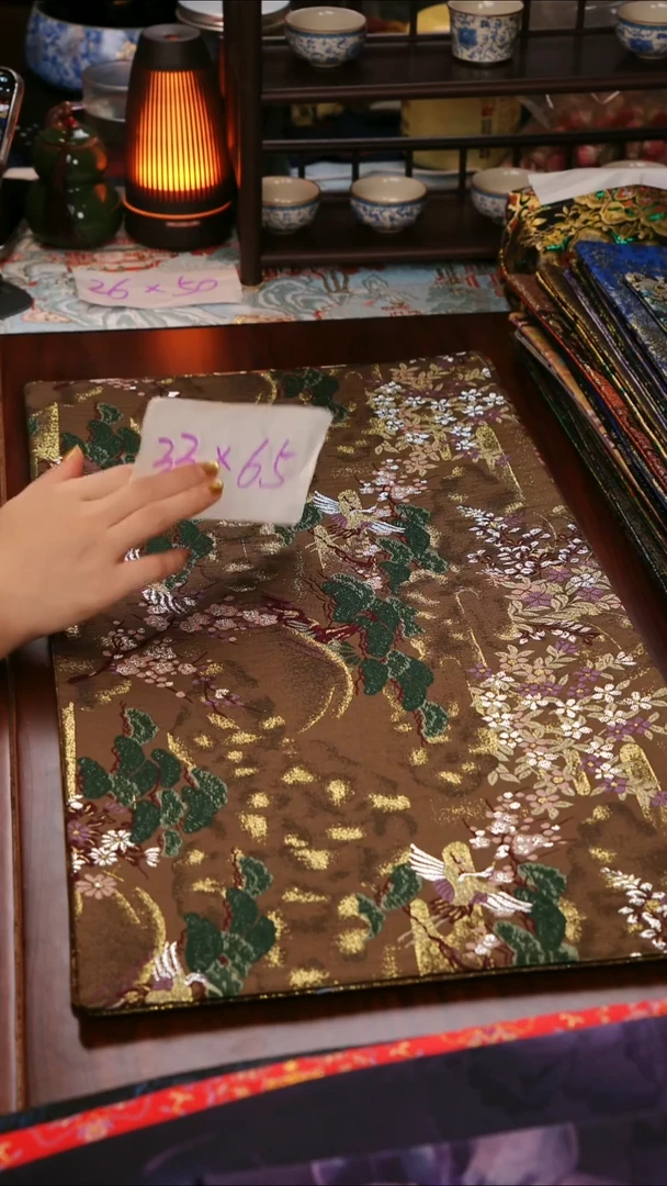 【微瑕西阵织世外桃源双面】中国风干泡织锦茶席33*65