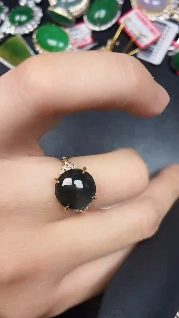 银S925镶嵌戒指翡翠2710