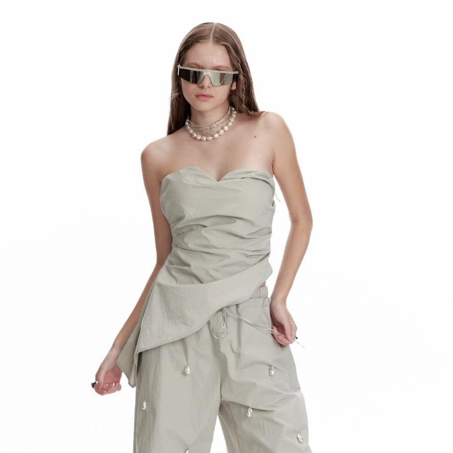 【LOCAT】billiondevon  水洗不规则抹胸  2BD5AA01028