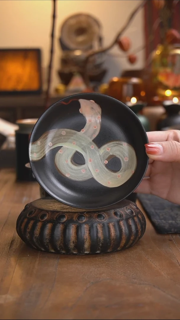 牧渔福蛇系列小茶盘