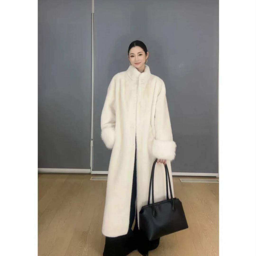 2025福利款爆款百搭洋气长款女装时尚ins毛毛外套冬季宽松秋冬