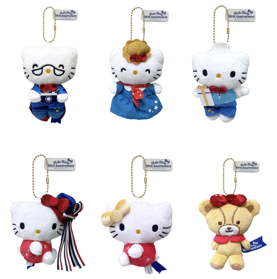 日系可爱hello kitty50周年限定大阪展会礼服帽毛绒玩偶挂件礼物