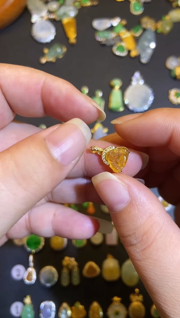 吊坠(不含链)银S925镶嵌翡翠1