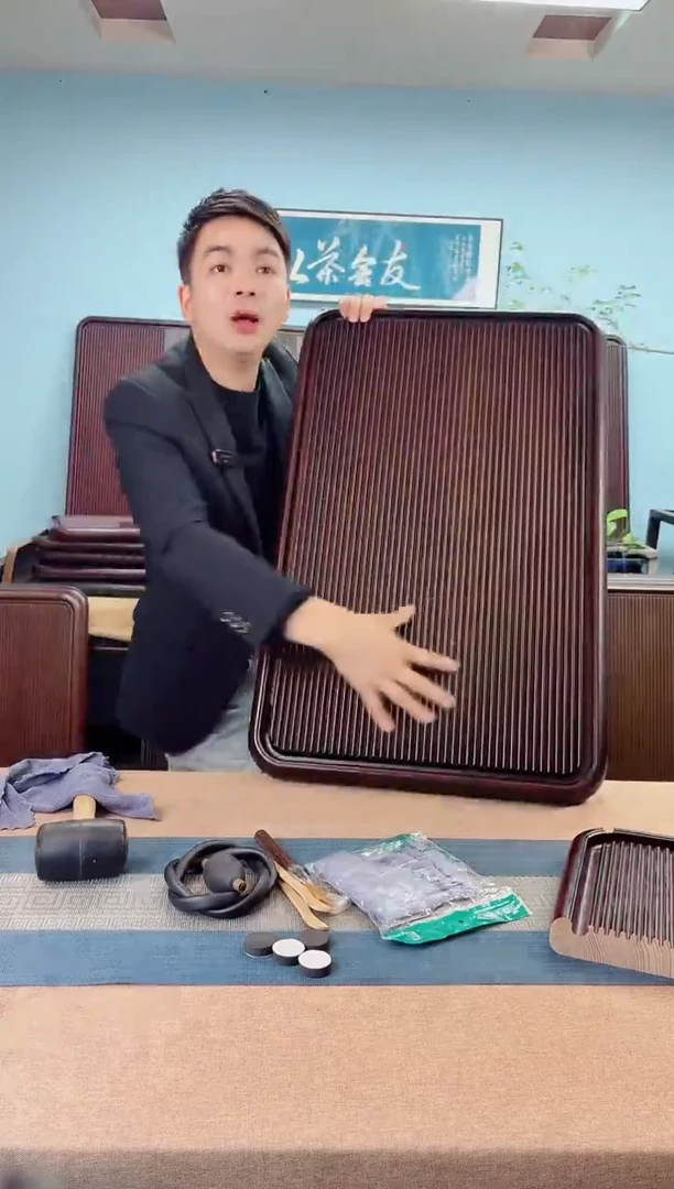 80*50*5千川大板黑胡桃色款式茶盘