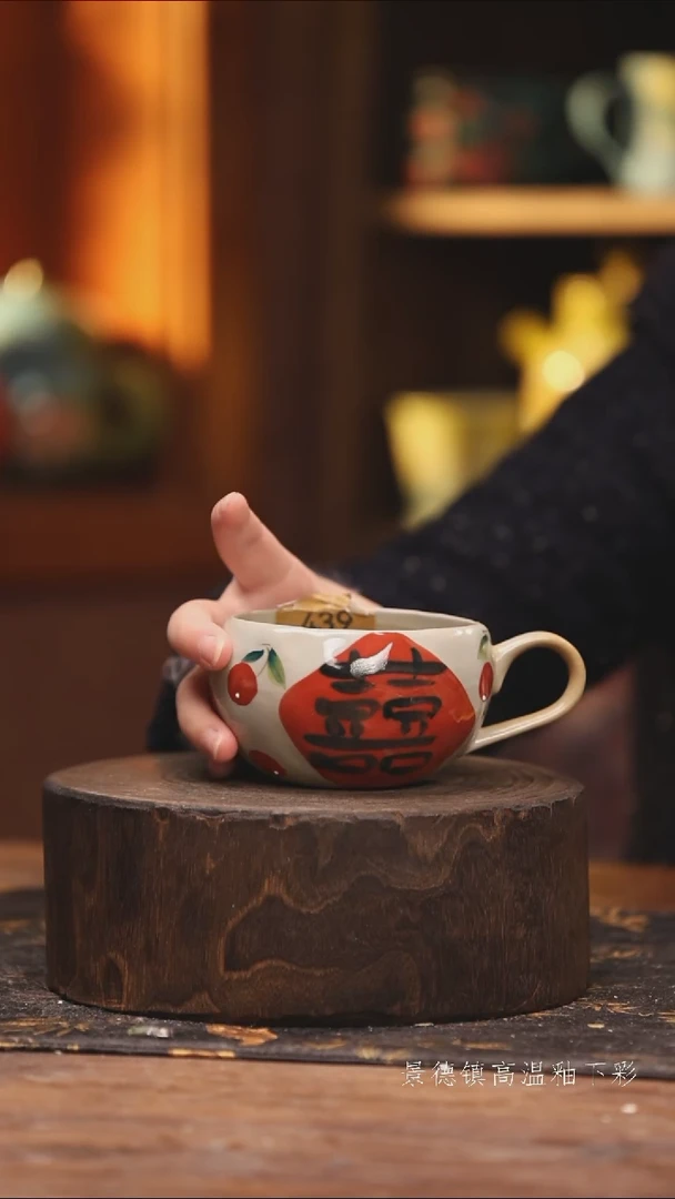 陶瓷景德镇高温釉下手绘陶瓷@L439@