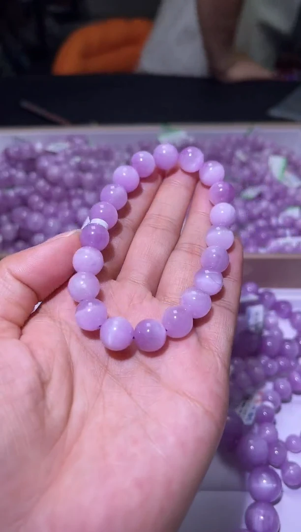 未镶嵌锂辉石手串J048-10mm紫锂辉单圈-多样性发其一