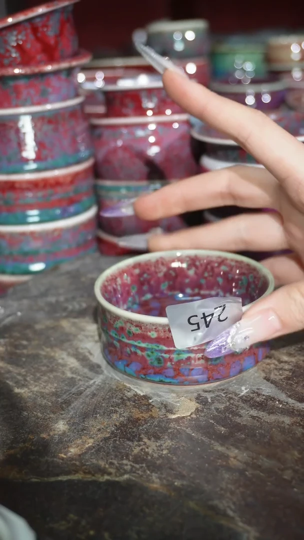 摆件陶精品窑变钧瓷茶器