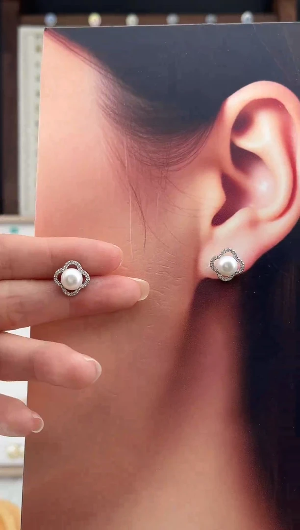 合金耳饰淡水珍珠14