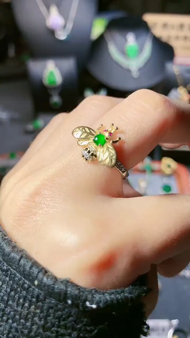 【闪购商品】翡翠戒指银S925镶嵌戒指