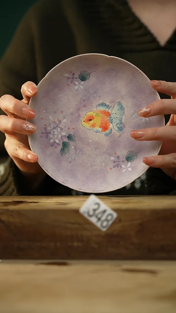 【闪购商品】瓷片设计师手作款 手绘 金鱼壶承