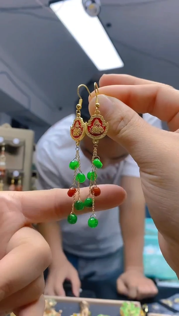 【闪购商品】翡翠耳饰合金340翡翠耳钩