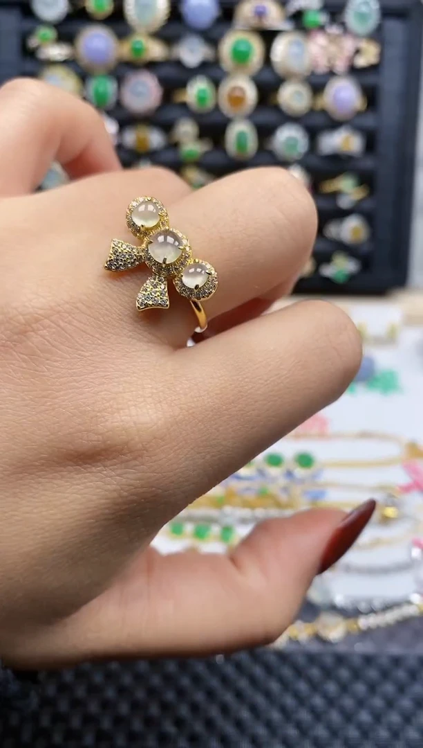 银S925镶嵌戒指翡翠392