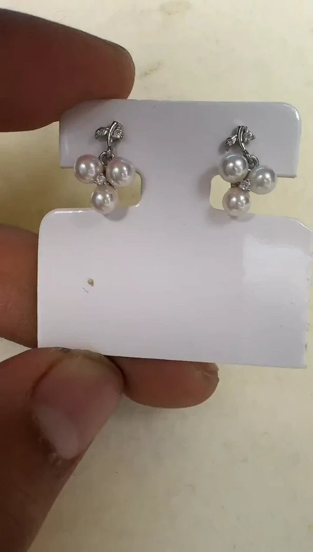 银S925镶嵌耳饰海水珍珠耳钉