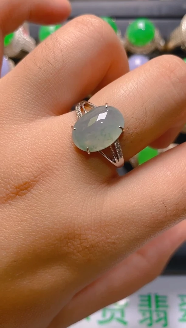 【闪购商品】翡翠耳饰银S925镶嵌天然A货翡翠1