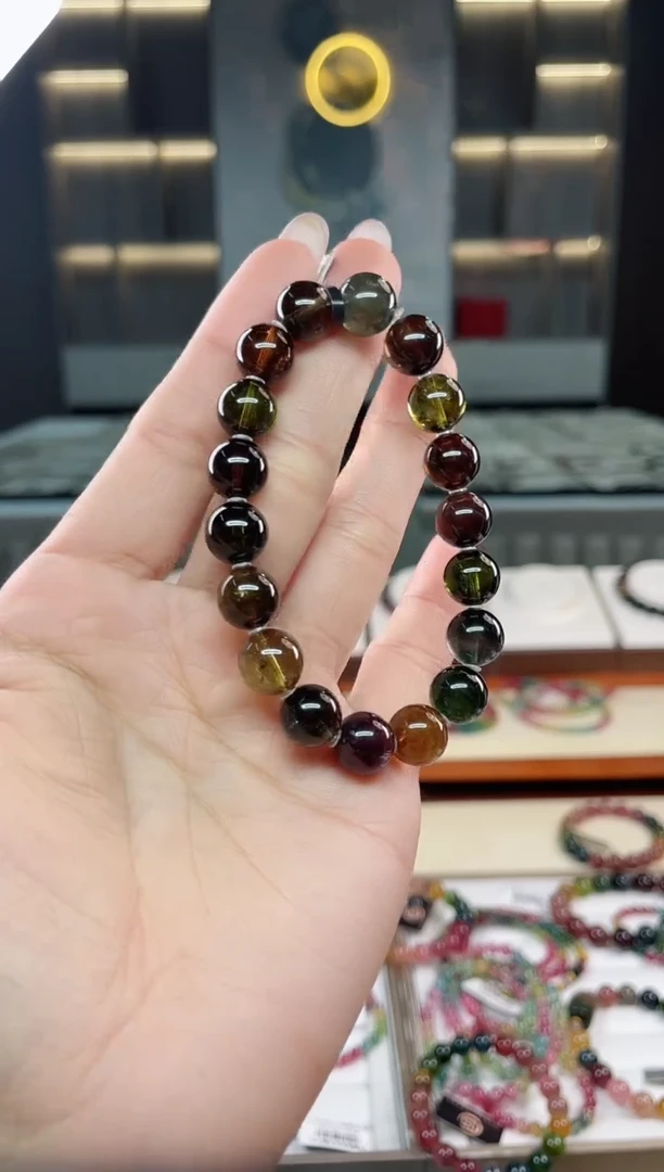 未镶嵌老矿碧玺单圈手串10mm+碧玺（多样性发一条）T