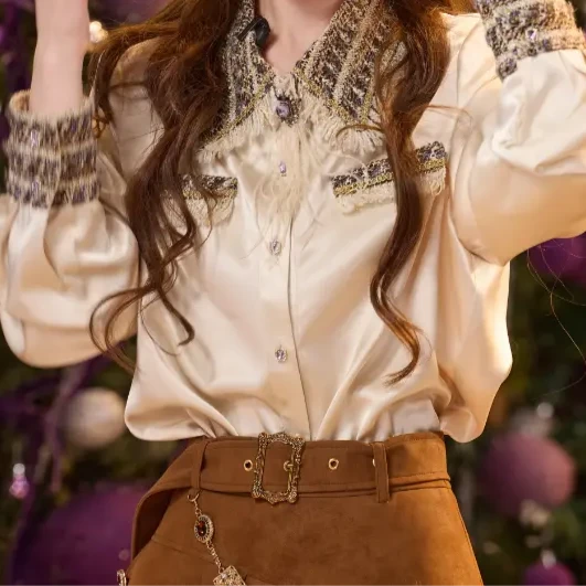 12月21号上新【不加绒 羽辉衬衫 浅杏】衬衫汉服