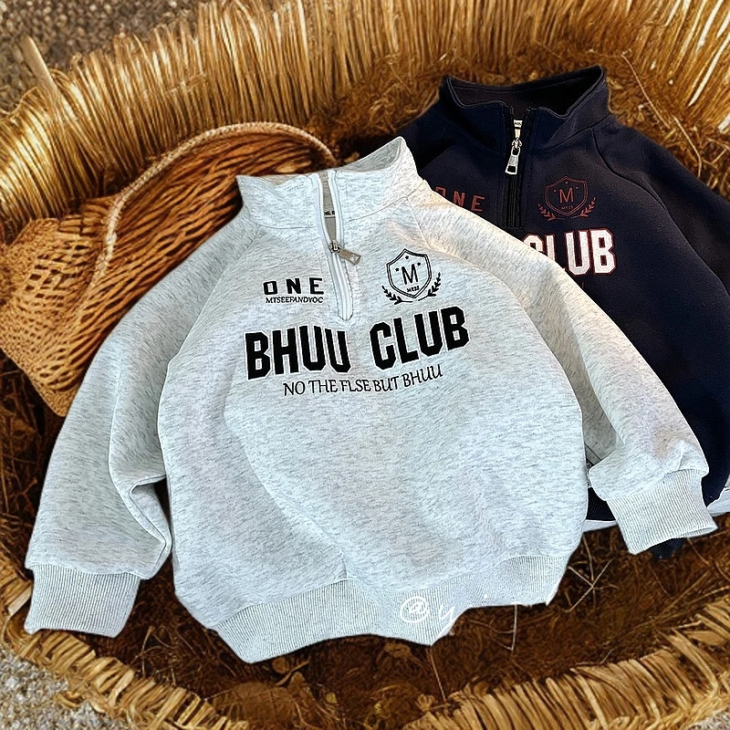 卫衣儿童春秋季新款男女童上衣中大童洋气运动套头衫立领长袖童装