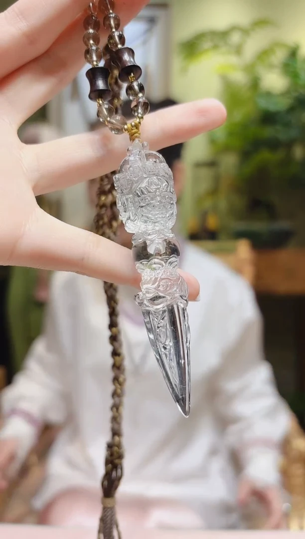 【闪购商品】水晶摆件未镶嵌白水晶降魔杵绳编摆件