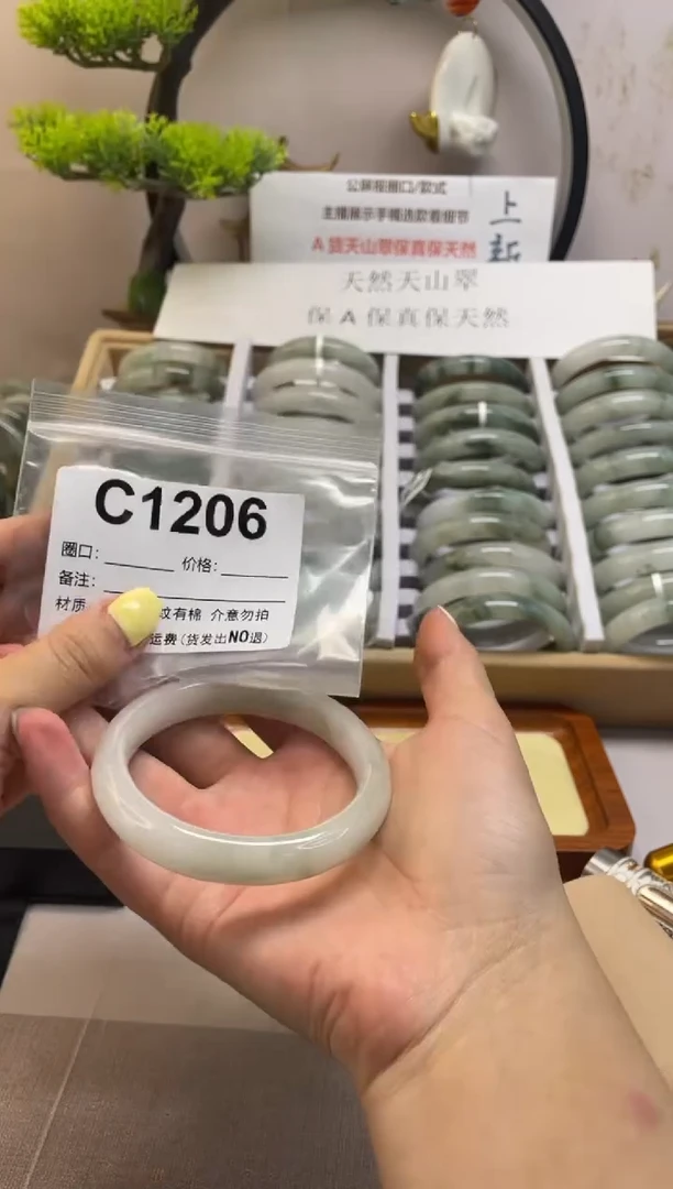 石英质玉（天山翠）手镯未镶嵌C1206