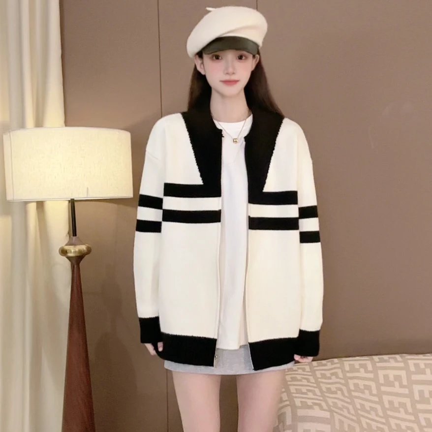 FAND妍妍【巴家】秋款情侣装加厚针织时尚拉链开衫外套毛衣