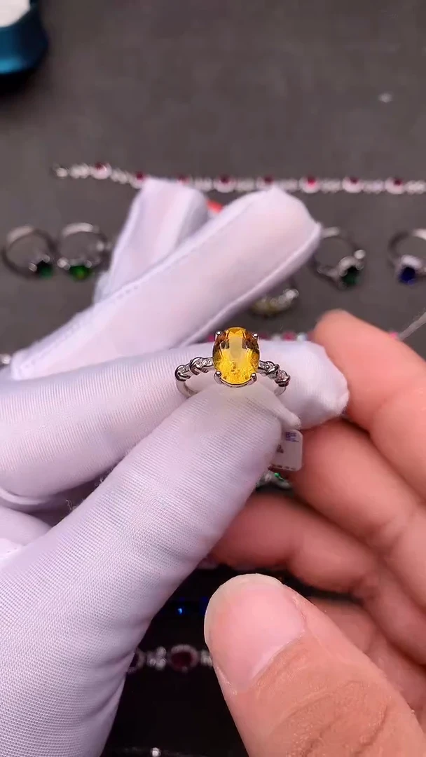 【闪购商品】黄晶戒指银S925镶嵌.....