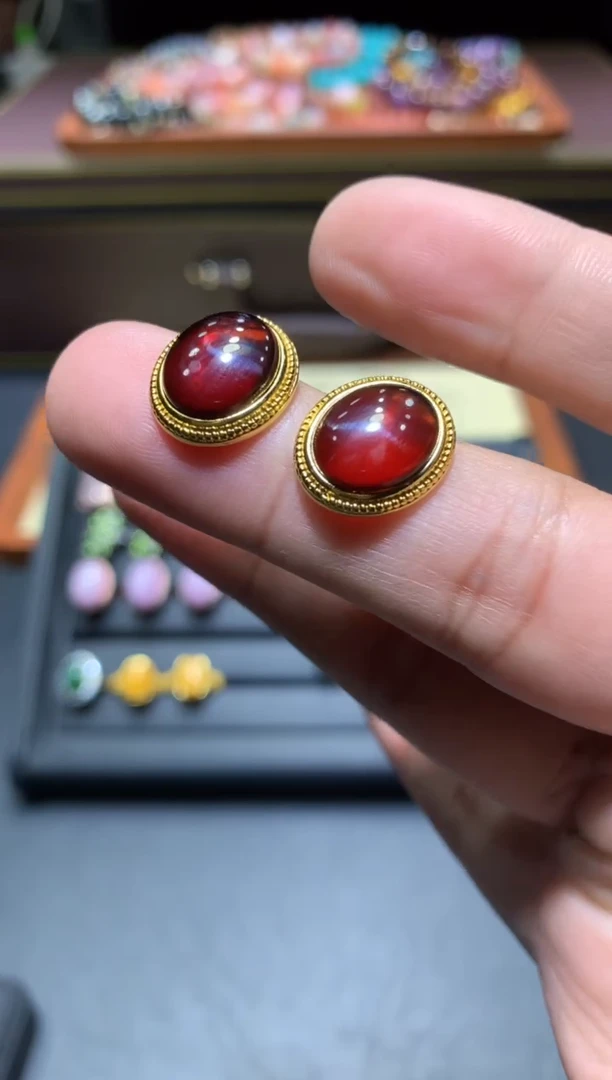 【闪购商品】琥珀耳饰未镶嵌K83【所见即所得】