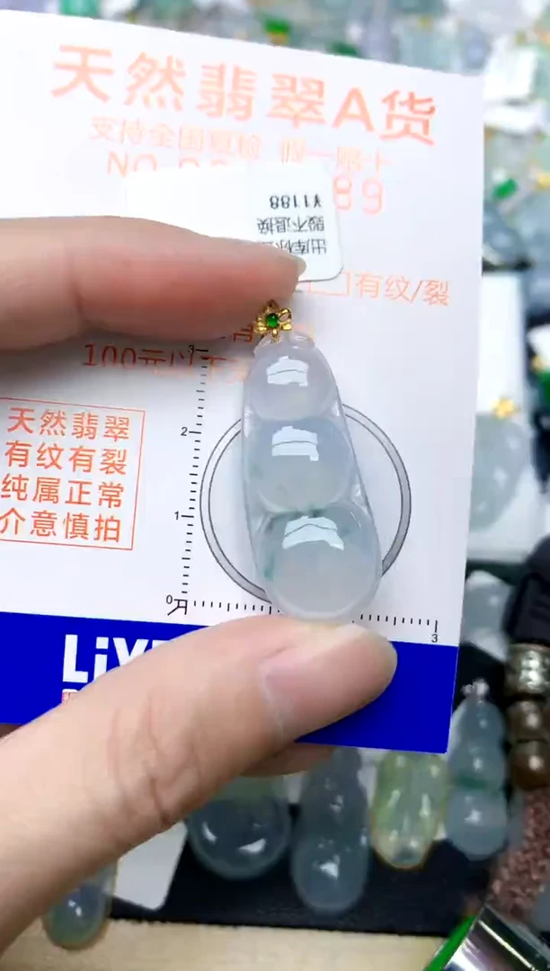颈饰18K金镶嵌翡翠天然A货翡翠