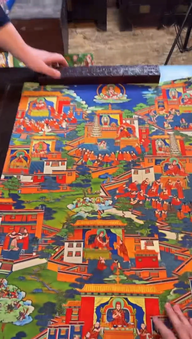 装裱画精品手绘唐卡链接--A051
