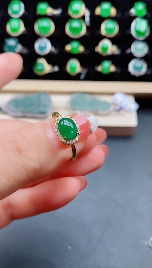 【闪购商品】翡翠戒指银S925镶嵌50800