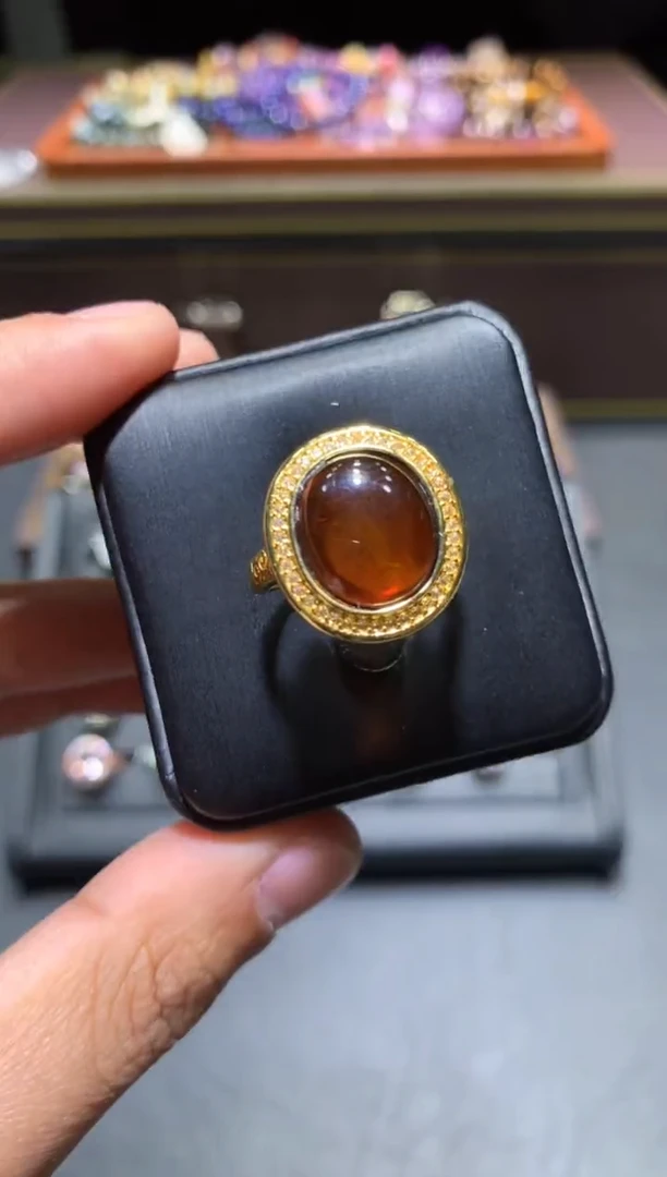 【闪购商品】琥珀戒指未镶嵌L127【多样性发其一】