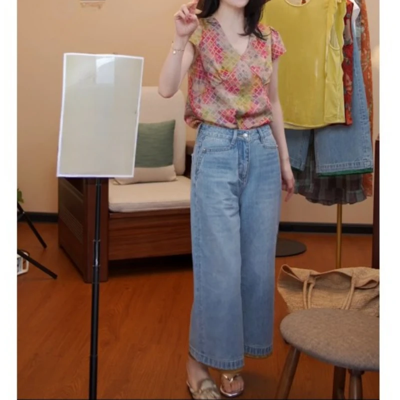 2025夏季新款百搭显瘦高腰牛仔裤LK2504318