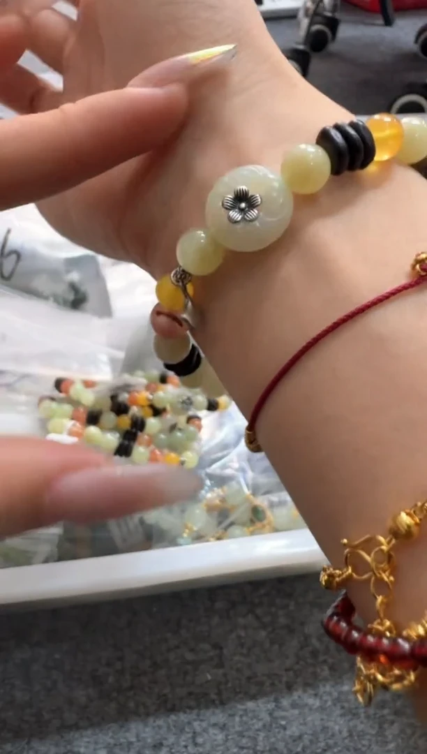 手链未镶嵌和田玉O058和田玉平安扣木头手串