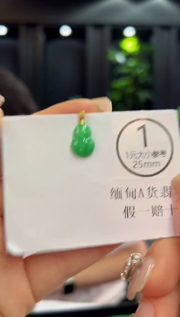颈饰18K金镶嵌翡翠 缅料A货/支持复检/一件