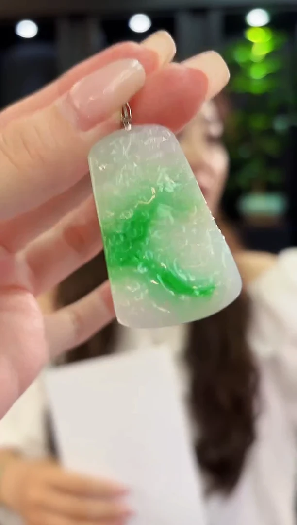 颈饰18K金镶嵌翡翠 缅料A货/支持复检/一件