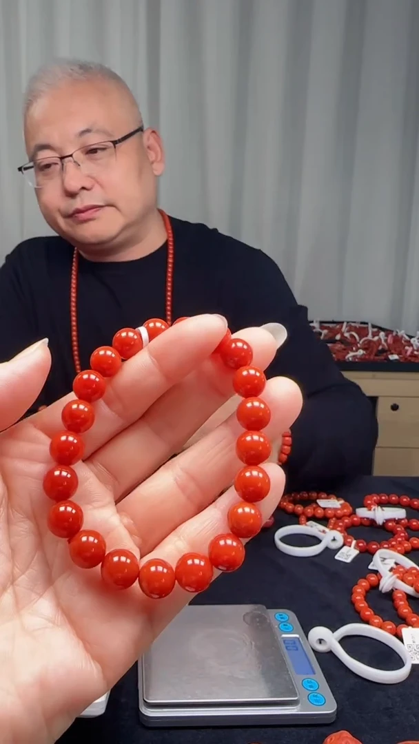 未镶嵌多样性发一件南红玛瑙【高货】锦红10mm保山圆珠单圈